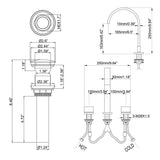 Widespread Bathroom Faucet with Square High-Arc Spout and Pop-Up Drain