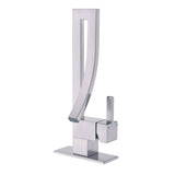 Sculptural Mixer Faucet with Vertical Cutout Spout