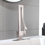 Sculptural Mixer Faucet with Vertical Cutout Spout