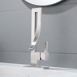 Sculptural Mixer Faucet with Vertical Cutout Spout