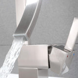 Sculptural Mixer Faucet with Vertical Cutout Spout