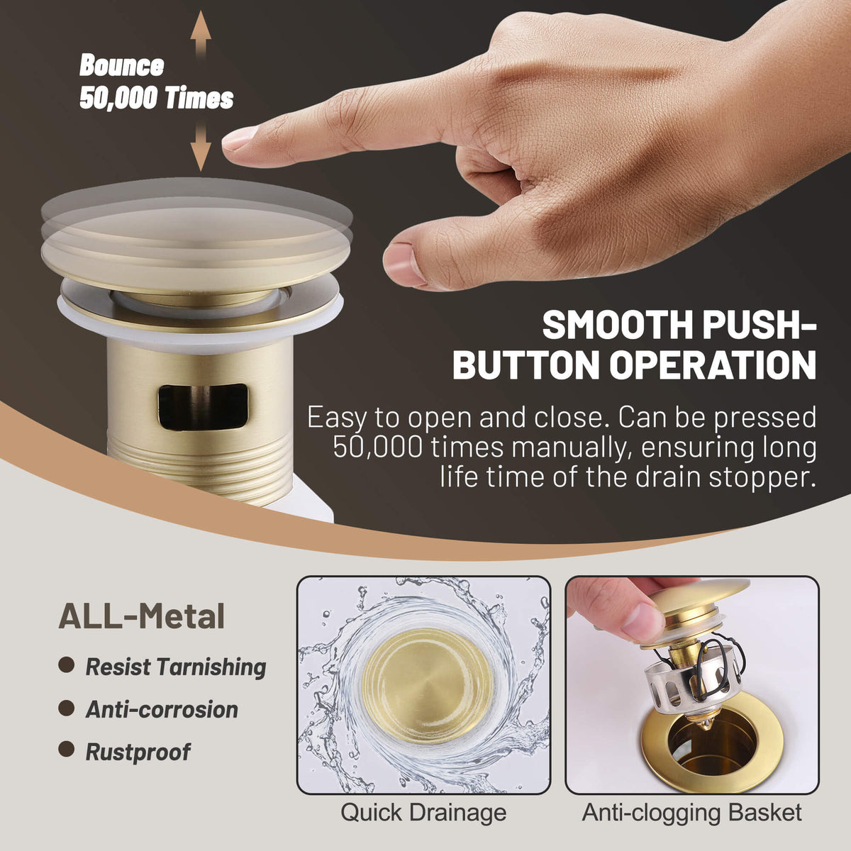 Widespread Bathroom Faucet with Dual Handles and Stainless Steel Pop-Up Drain