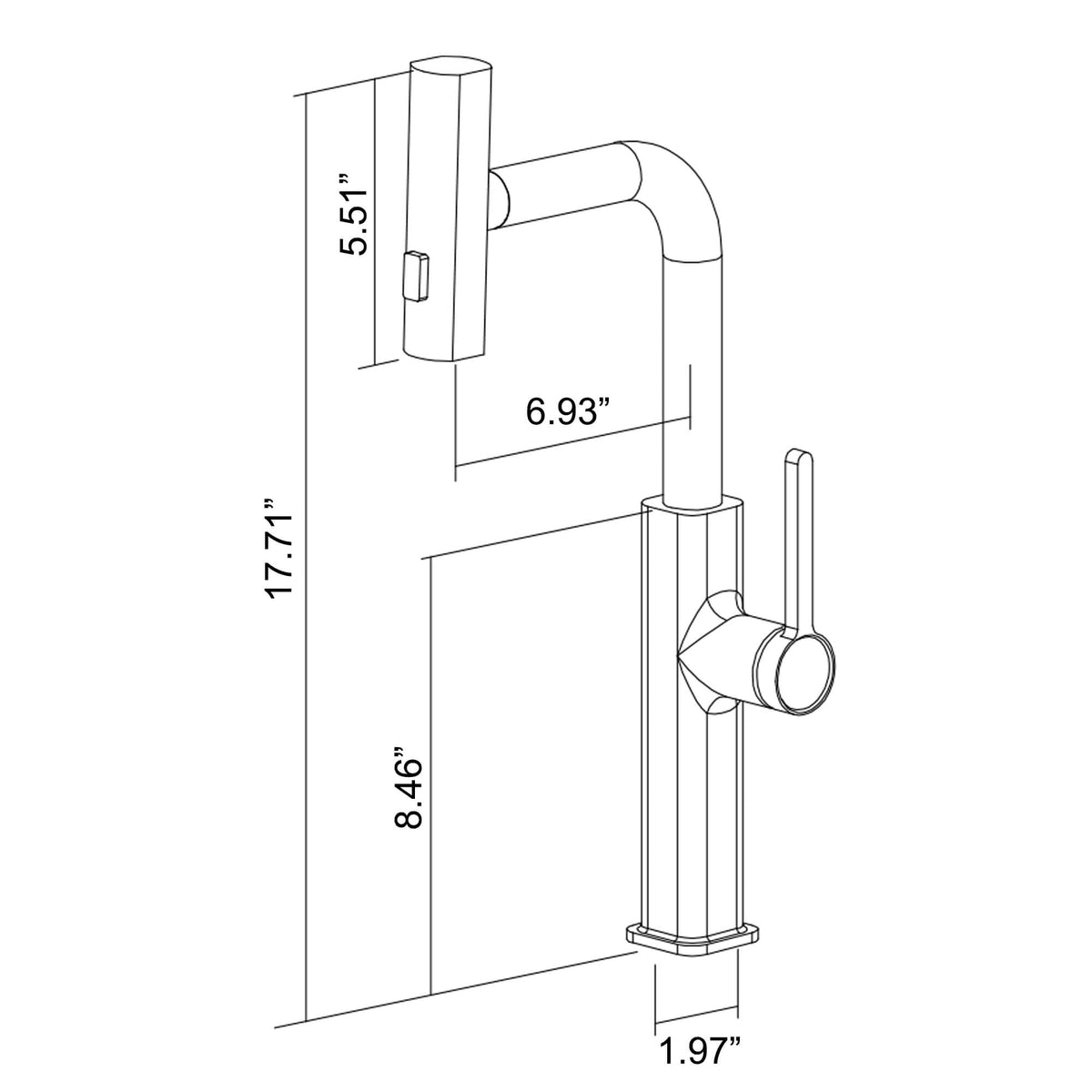 Pull-Out Kitchen Faucet with 360 Swivel and 3 Function Spray Head
