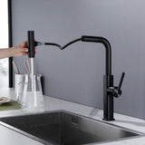 kitchen faucet with pull down spout opening
