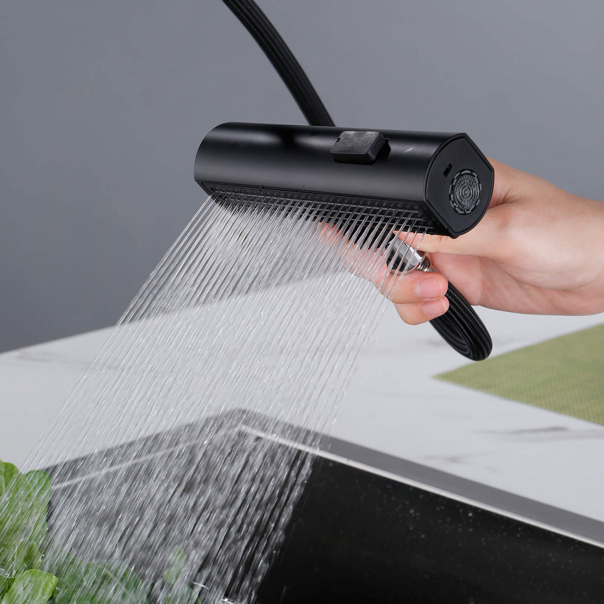 Pull-Out Kitchen Faucet with 360 Swivel and 3 Function Spray Head