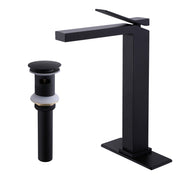 Tall Vessel Sink Faucet with Drain Assembly Single Handle Vanity Faucet for Above Counter Basin