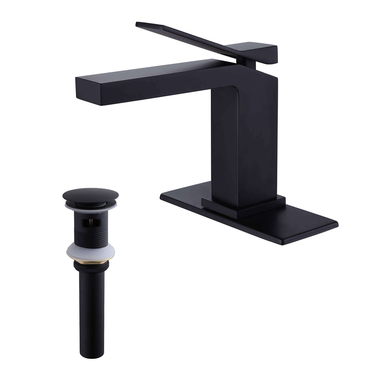 Stylish Single-Handle Bathroom Sink Faucet with Elegant Cover Plate