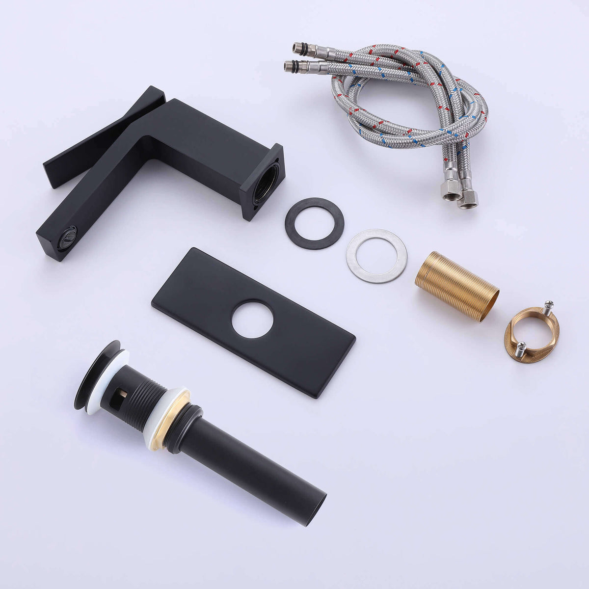 Stylish Single-Handle Bathroom Sink Faucet with Elegant Cover Plate