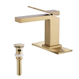 Contemporary Flat Spout Faucet for Deck Mount Sink