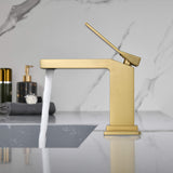 Contemporary Flat Spout Faucet for Deck Mount Sink