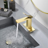 Contemporary Flat Spout Faucet for Deck Mount Sink