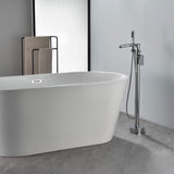 Freestanding Bathtub Faucet with Handheld Shower Floor Mounted Tub Filler Mixer
