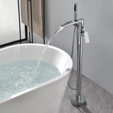 Freestanding Bathtub Faucet with Handheld Shower Floor Mounted Tub Filler Mixer