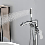 Freestanding Bathtub Faucet with Handheld Shower Floor Mounted Tub Filler Mixer