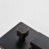 Wall-Mounted Waterfall Bathtub Faucet with Shelf and Handheld Shower