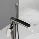 Freestanding Bathtub Faucet with Handheld Shower Floor Mounted Tub Filler Mixer