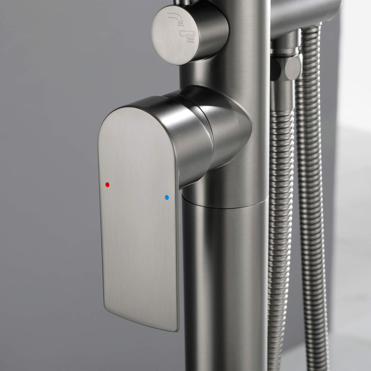 Freestanding Bathtub Faucet with Handheld Shower Floor Mounted Tub Filler Mixer