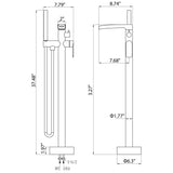 Freestanding Bathtub Faucet with Handheld Shower Floor Mounted Tub Filler Mixer