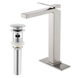 Single-Handle Bathroom Vessel Sink Faucet with Deck Plate