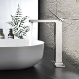 Single-Handle Bathroom Vessel Sink Faucet with Deck Plate