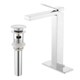 Single-Handle Bathroom Vessel Sink Faucet with Deck Plate