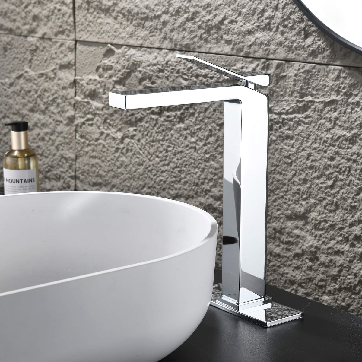 Tall Vessel Sink Faucet with Drain Assembly Single Handle Vanity Faucet for Above Counter Basin