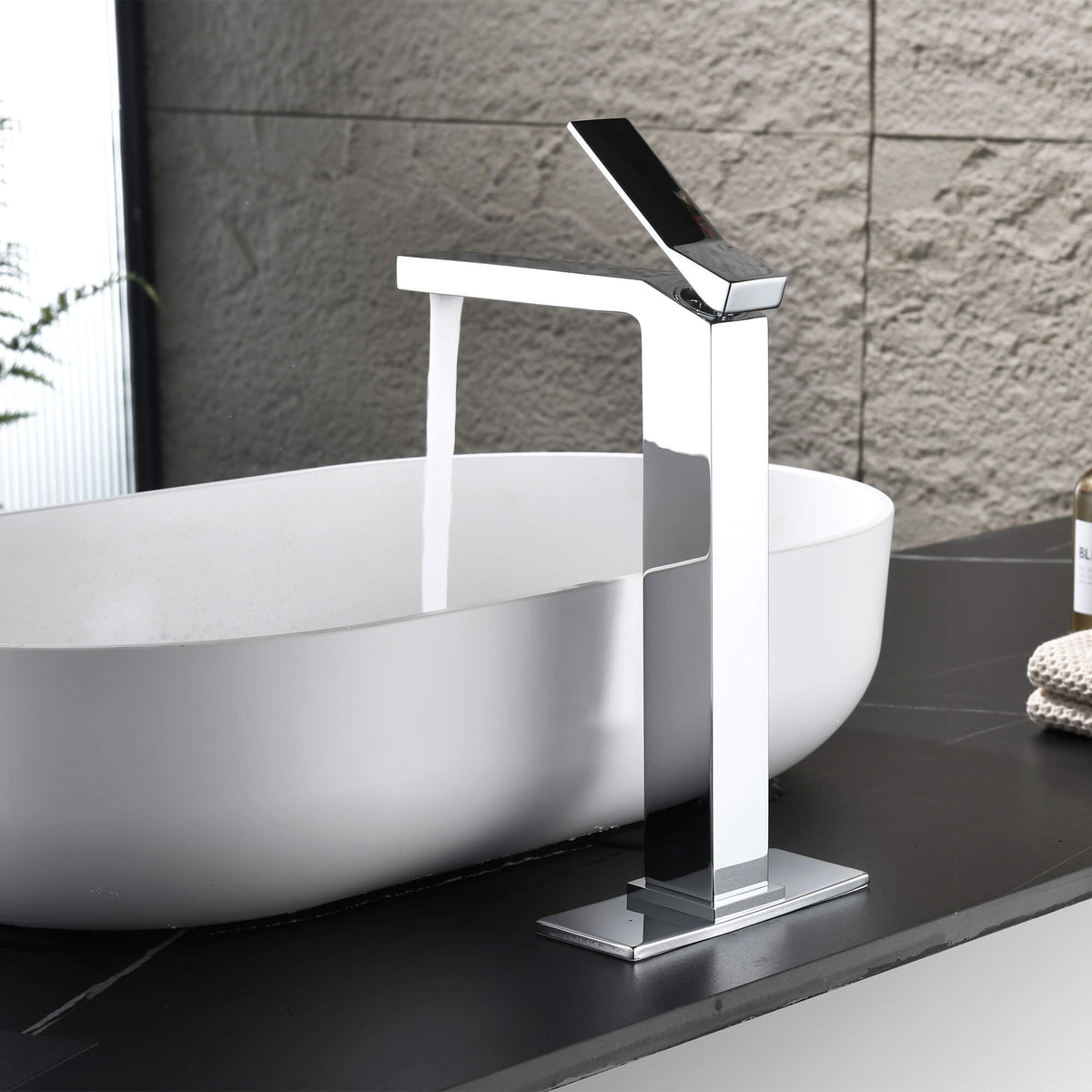 Tall Vessel Sink Faucet with Drain Assembly Single Handle Vanity Faucet for Above Counter Basin