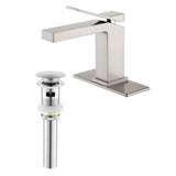 Contemporary Flat Spout Faucet for Deck Mount Sink