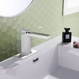 Stylish Single-Handle Bathroom Sink Faucet with Elegant Cover Plate