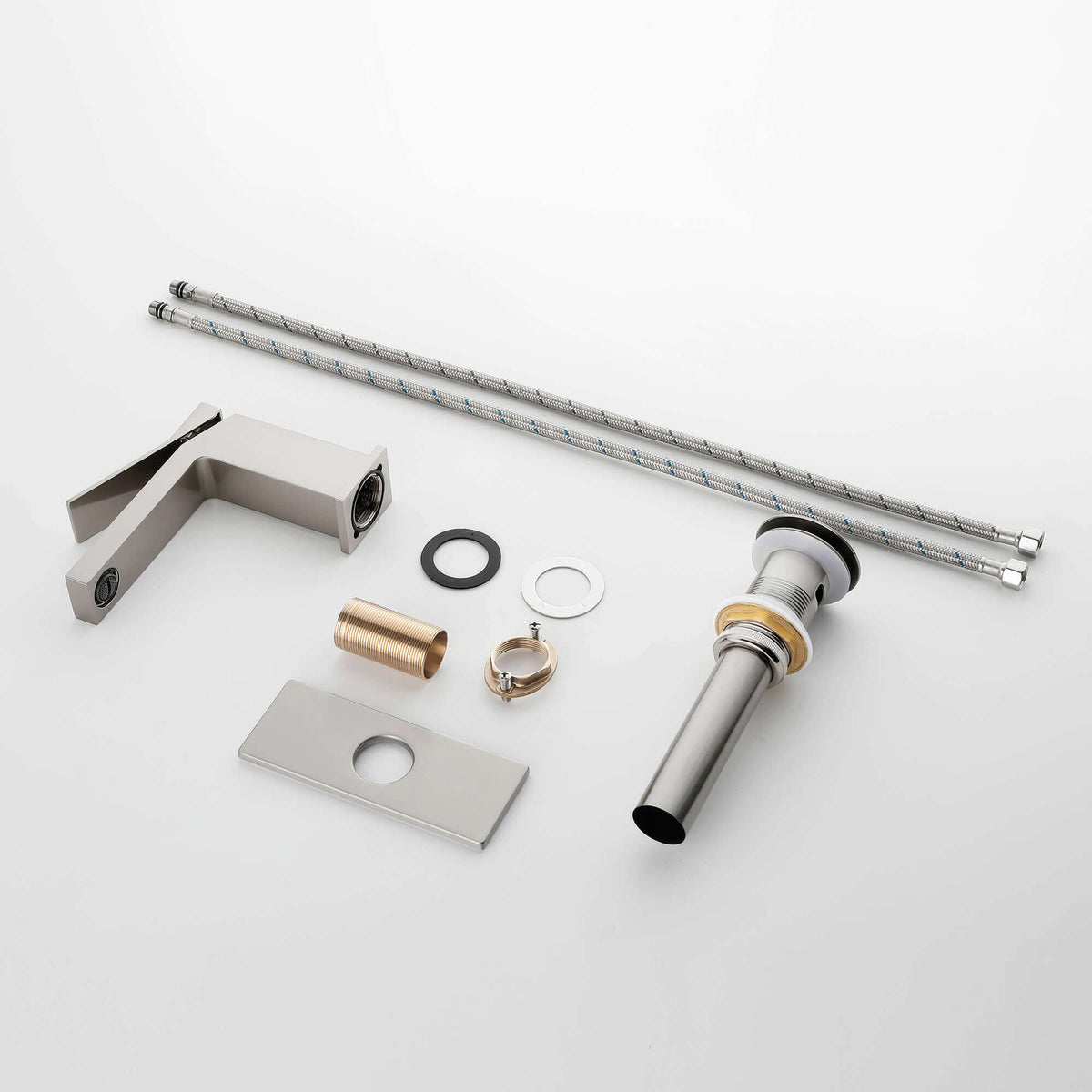 Stylish Single-Handle Bathroom Sink Faucet with Elegant Cover Plate
