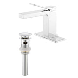 Contemporary Flat Spout Faucet for Deck Mount Sink