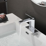 Contemporary Flat Spout Faucet for Deck Mount Sink