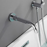 Wall-Mounted Tub Filler with Integrated Handheld Shower
