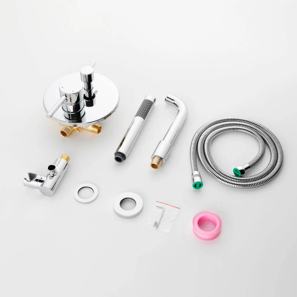 Wall-Mounted Tub Faucet with Integrated Handheld Shower