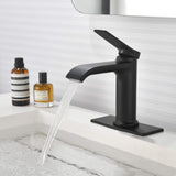 Single Handle Bathroom Basin Faucet with Pop-Up Drain and Deck Plate