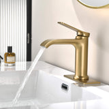 Single Handle Bathroom Basin Faucet with Pop-Up Drain and Deck Plate