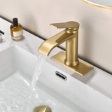 Single Handle Bathroom Basin Faucet with Pop-Up Drain and Deck Plate