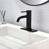 Functional Single-Handle Bathroom Sink Faucet with Cover Plate