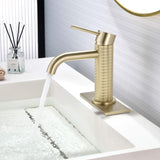 Functional Single-Handle Bathroom Sink Faucet with Cover Plate