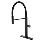 Single Handle Pull Out Kitchen Faucet with 180° Swivel Spout Solid Brass