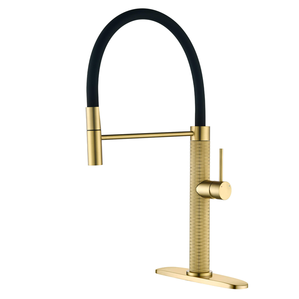 Single Handle Pull-Out Kitchen Faucet with 180° Swivel Spout Solid Brass