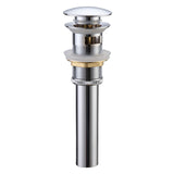 Bathroom Sink Pop-Up Drain with Overflow Polished Chrome Brass & Stainless Steel
