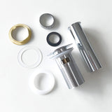 Bathroom Sink Pop-Up Drain with Overflow Polished Chrome Brass & Stainless Steel