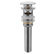Bathroom Sink Pop-Up Drain with Overflow Polished Chrome Brass & Stainless Steel