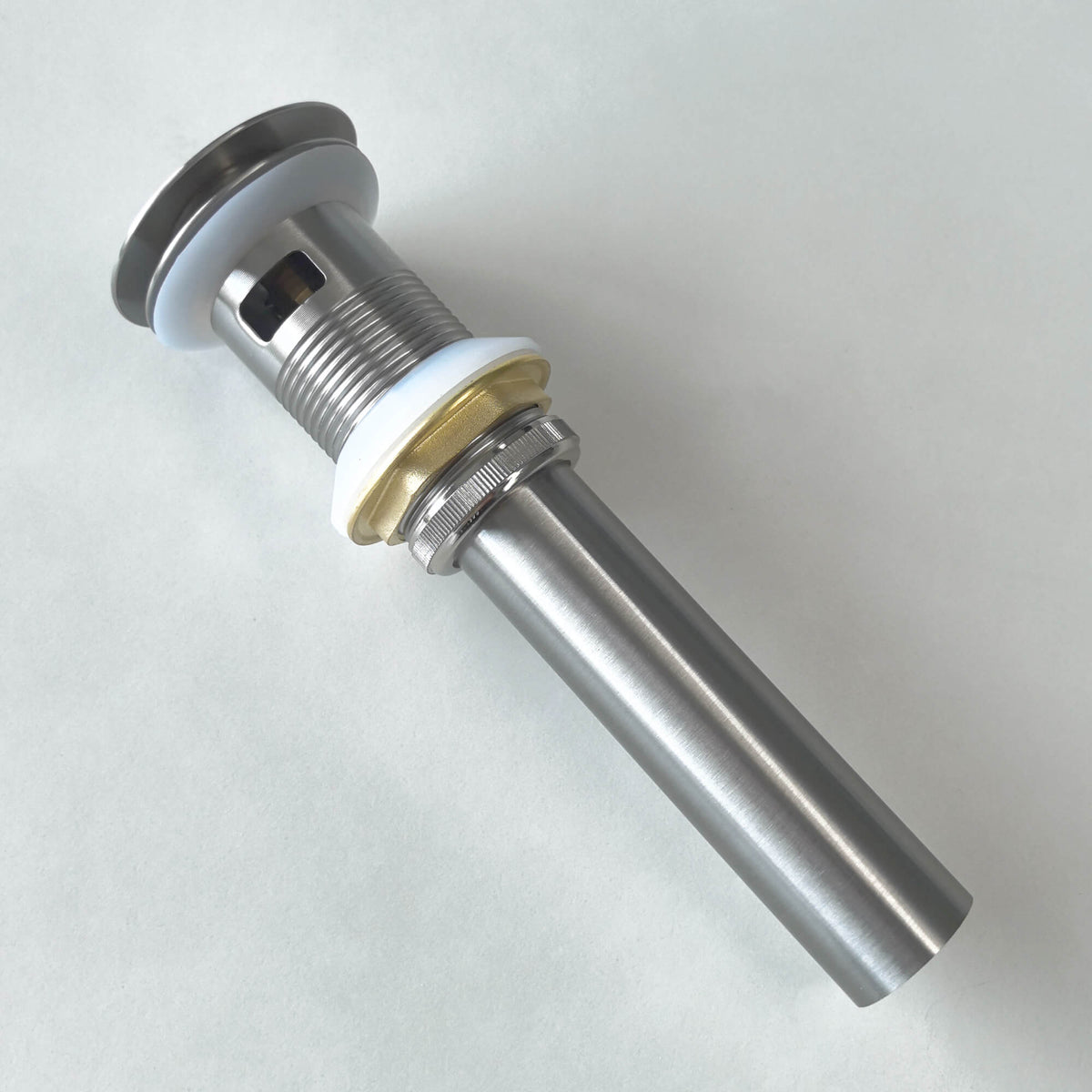 Bathroom Sink Pop-Up Drain with Overflow Polished Chrome Brass & Stainless Steel