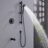 Tub and Shower Faucet Set with 3-Function Handheld Shower Height & Angle Adjustable
