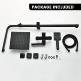 3-Function Shower System with Rainfall Head Handheld Shower and 180 Degree Folding Tub Spout