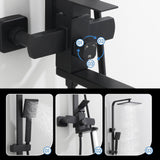3-Function Shower System with Rainfall Head Handheld Shower and 180 Degree Folding Tub Spout