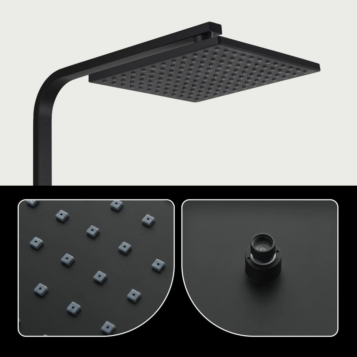 3-Function Shower System with Rainfall Head Handheld Shower and 180 Degree Folding Tub Spout