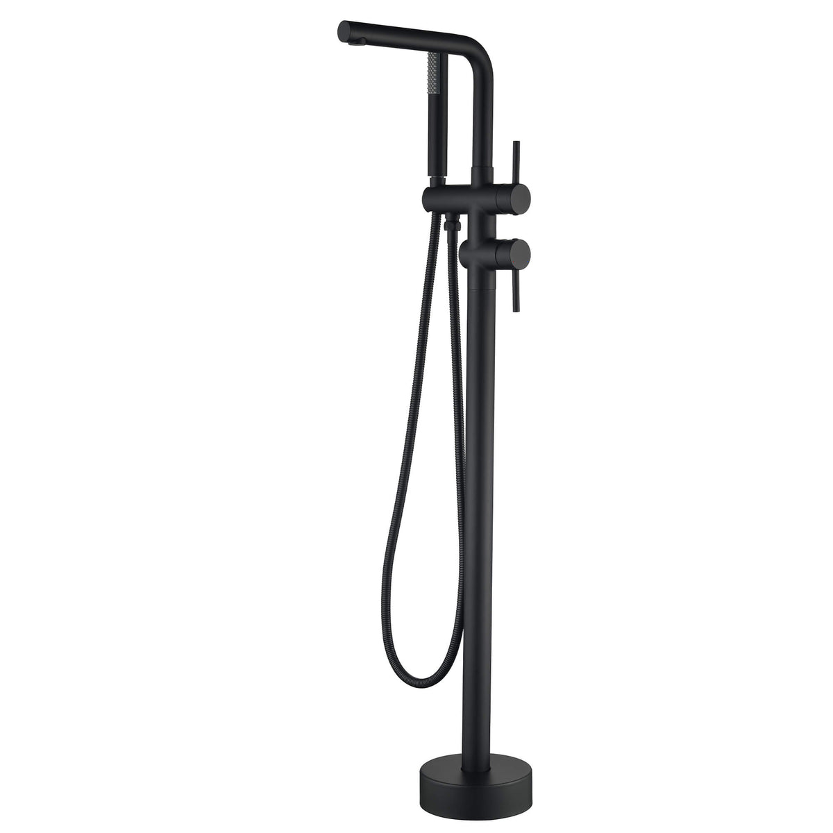 Freestanding Tub Filler with Handheld Shower Floor Mount Bathtub Faucet